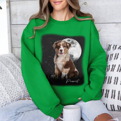 Vintage Style Full Moon Custom Pet Photo Sweatshirt