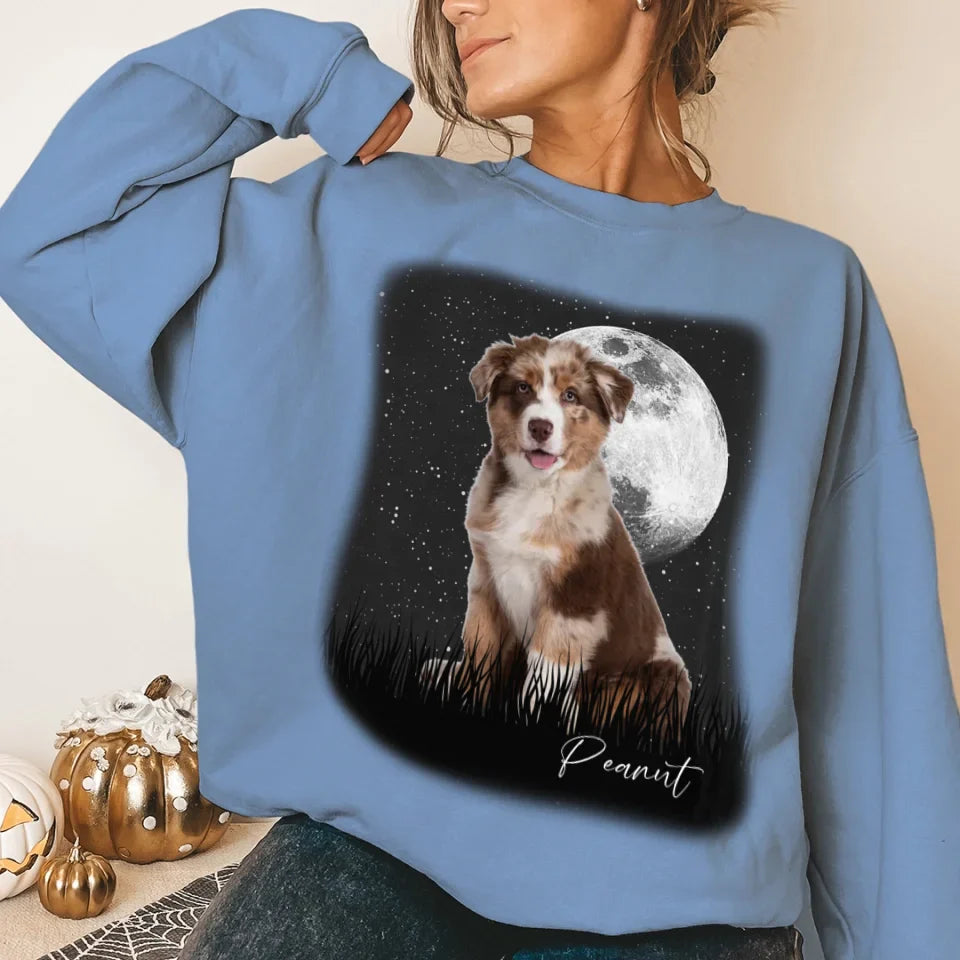 Vintage Style Full Moon Custom Pet Photo Sweatshirt