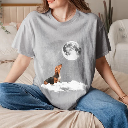Custom Pet Photo Upload Cloudy Night T-Shirt