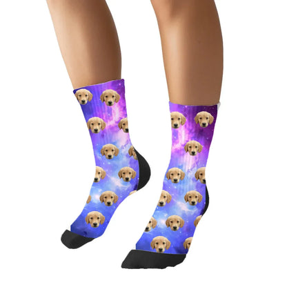 Personalized Pet Face Space Print Socks
