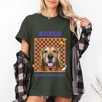 Personalized Checkered Pet Photo Tee Shirt