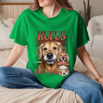 Personalized American Football Custom Pet Photo T-Shirt
