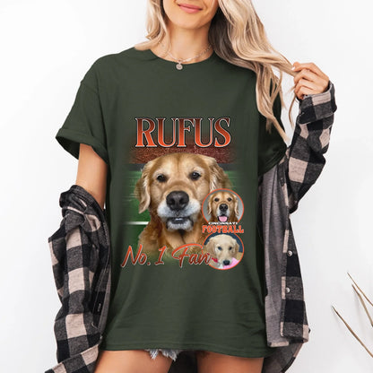 Personalized American Football Custom Pet Photo T-Shirt