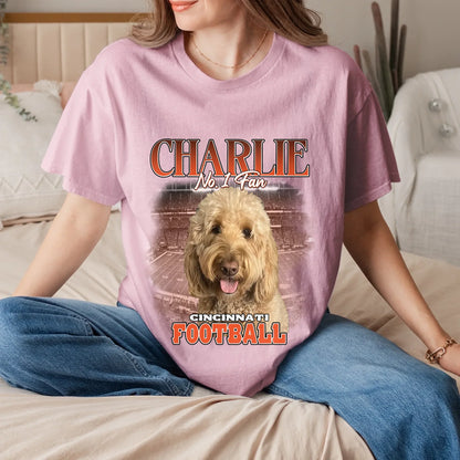 Personalized American Football Fan Pet Photo T-Shirt