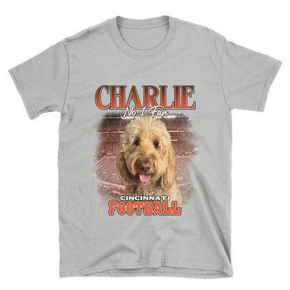 Personalized American Football Fan Pet Photo T-Shirt