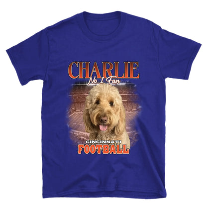 Personalized American Football Fan Pet Photo T-Shirt