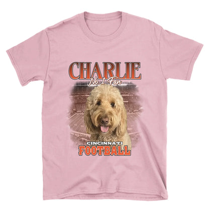 Personalized American Football Fan Pet Photo T-Shirt