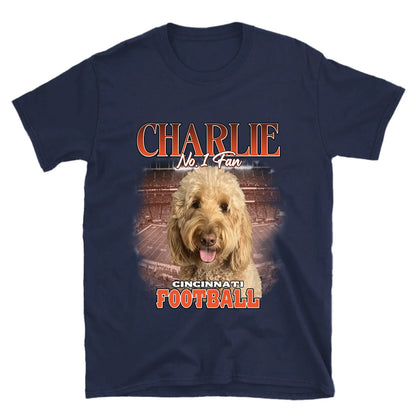 Personalized American Football Fan Pet Photo T-Shirt