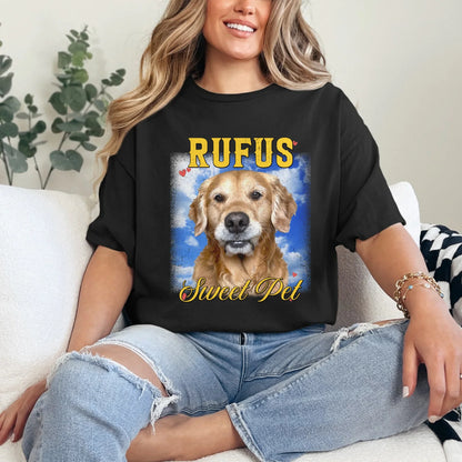 Personalized Vintage Pet Photo and Backdrop T-Shirt