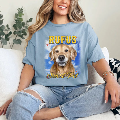 Personalized Vintage Pet Photo and Backdrop T-Shirt