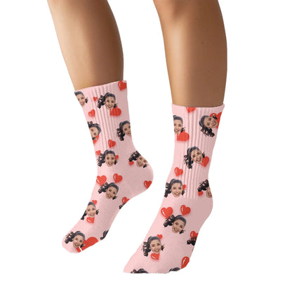Personalized Valentines Day Face Socks