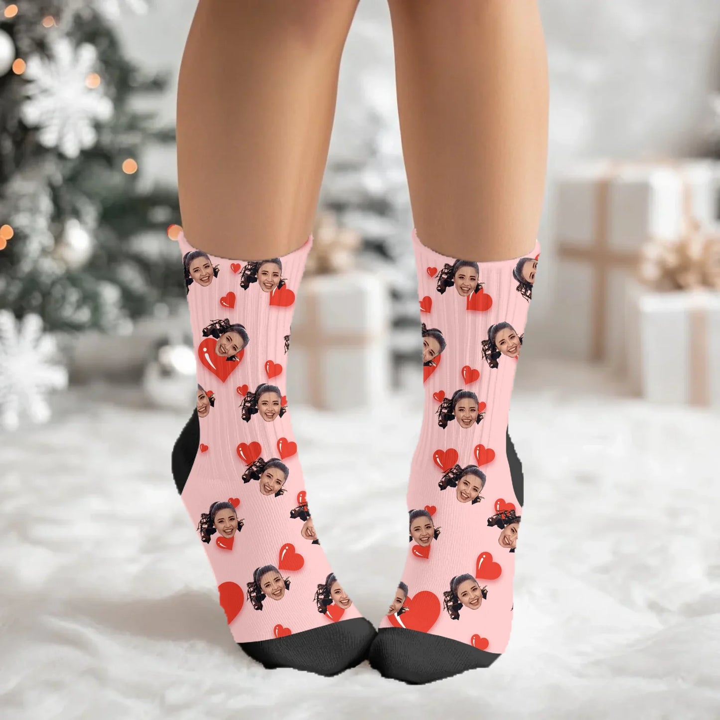 Personalized Valentines Day Face Socks