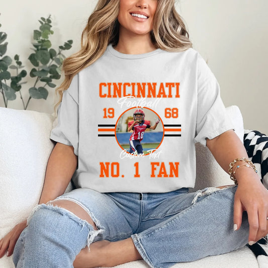 Personalized American Football Fan Custom Photo T-Shirt