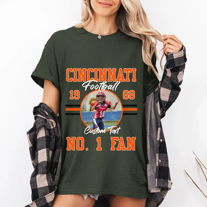 Personalized American Football Fan Custom Photo T-Shirt