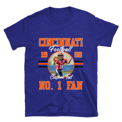 Personalized American Football Fan Custom Photo T-Shirt