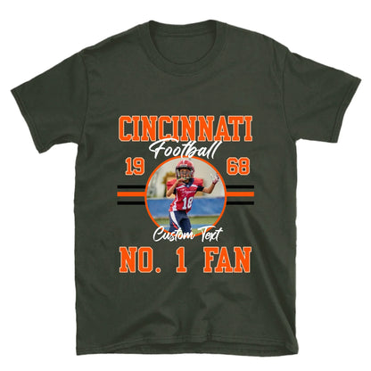 Personalized American Football Fan Custom Photo T-Shirt