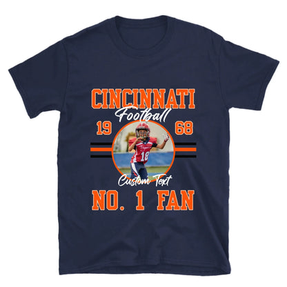 Personalized American Football Fan Custom Photo T-Shirt
