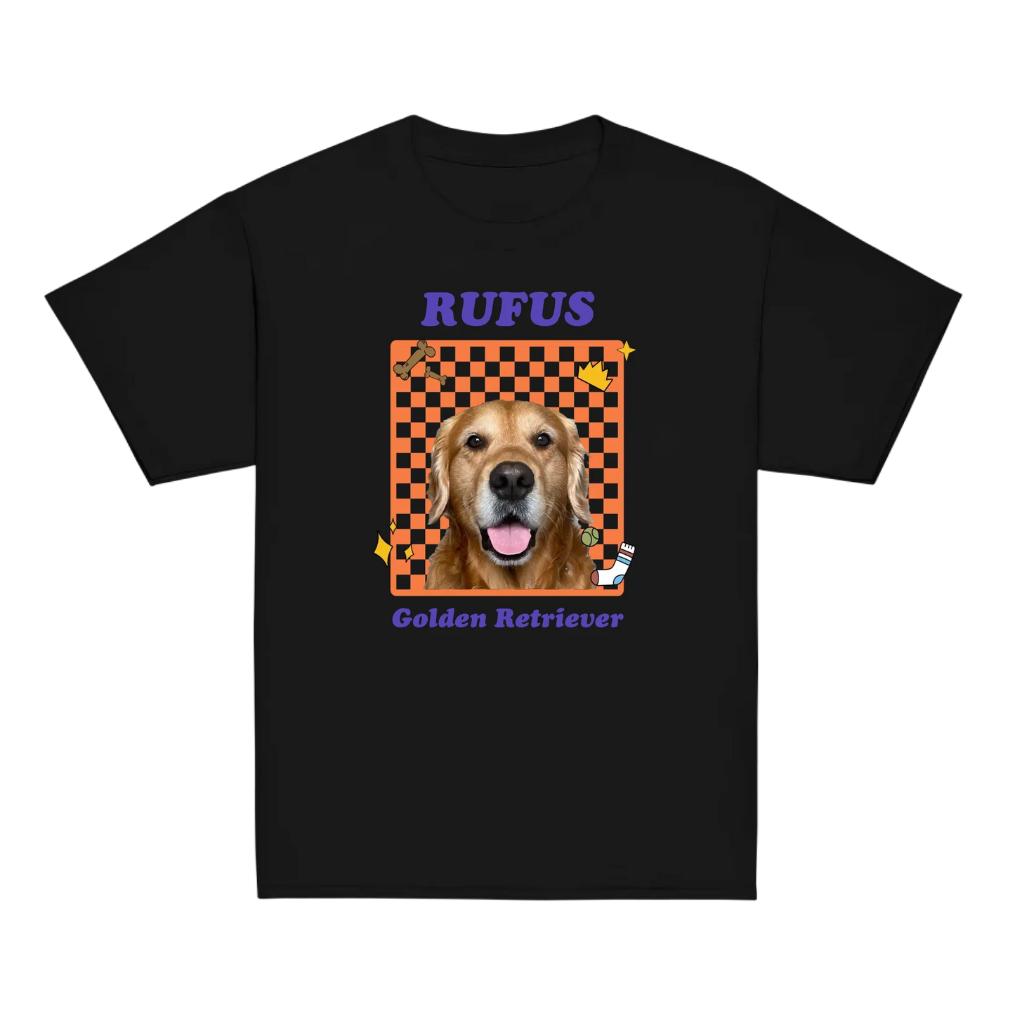 Personalized Checkered Pet Photo Baby Tee