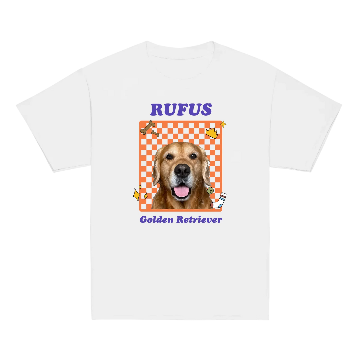 Personalized Checkered Pet Photo Baby Tee