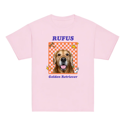 Personalized Checkered Pet Photo Baby Tee