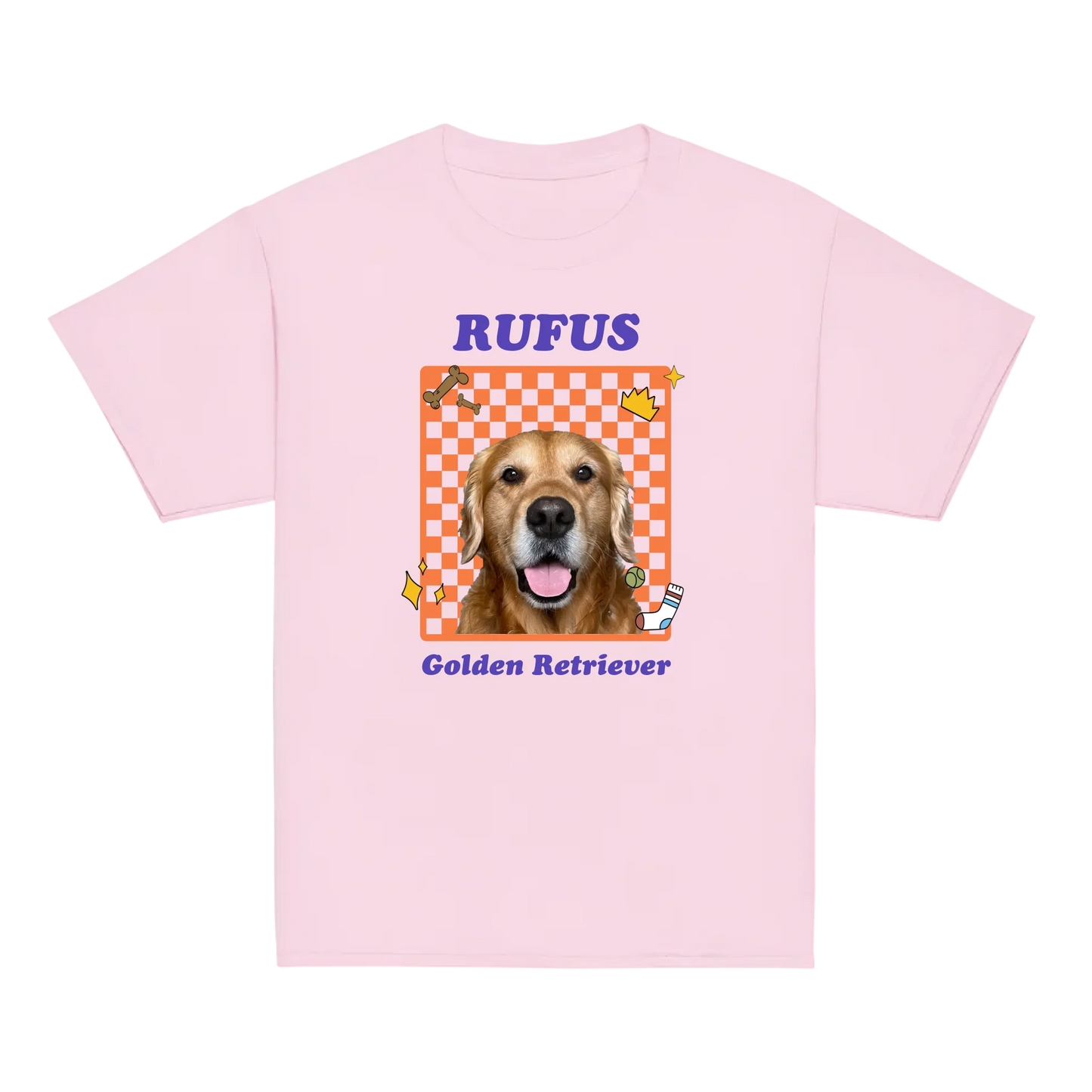 Personalized Checkered Pet Photo Baby Tee