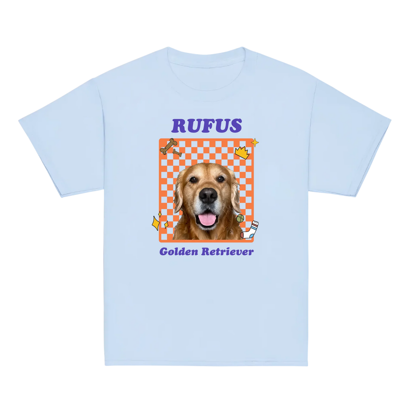 Personalized Checkered Pet Photo Baby Tee