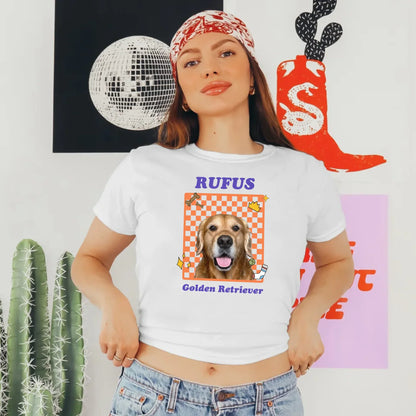 Personalized Checkered Pet Photo Baby Tee