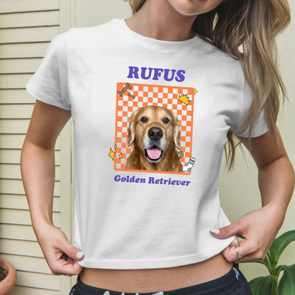 Personalized Checkered Pet Photo Baby Tee