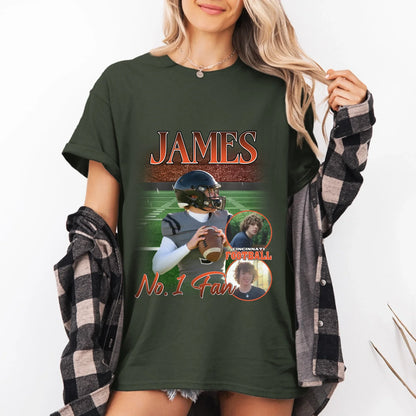 Personalized American Football Custom Photo T-Shirt
