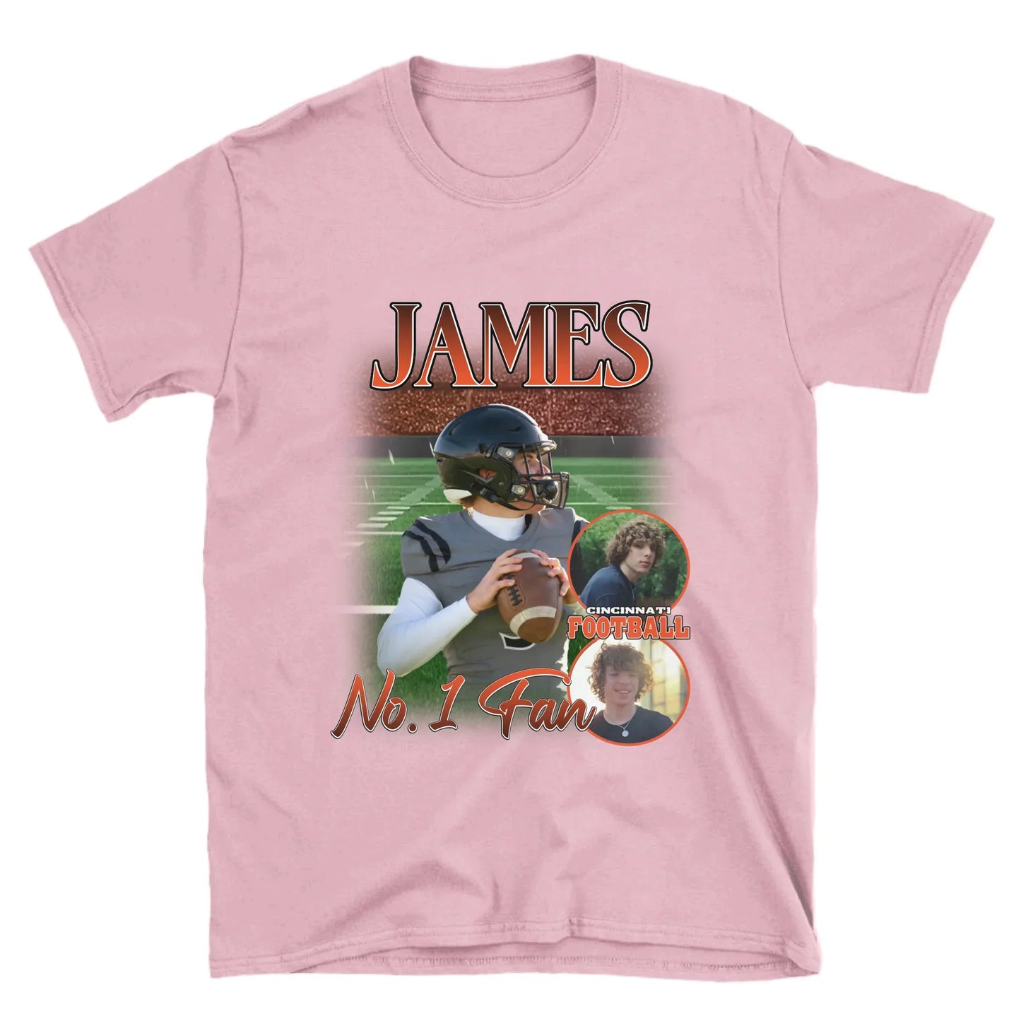 Personalized American Football Custom Photo T-Shirt