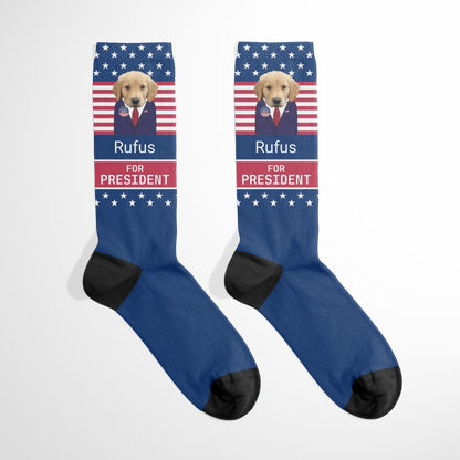 Personalized President's Day Pet Face Socks
