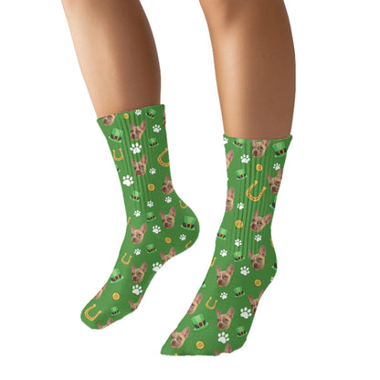 Personalized St. Patrick's Day Pet Face Socks