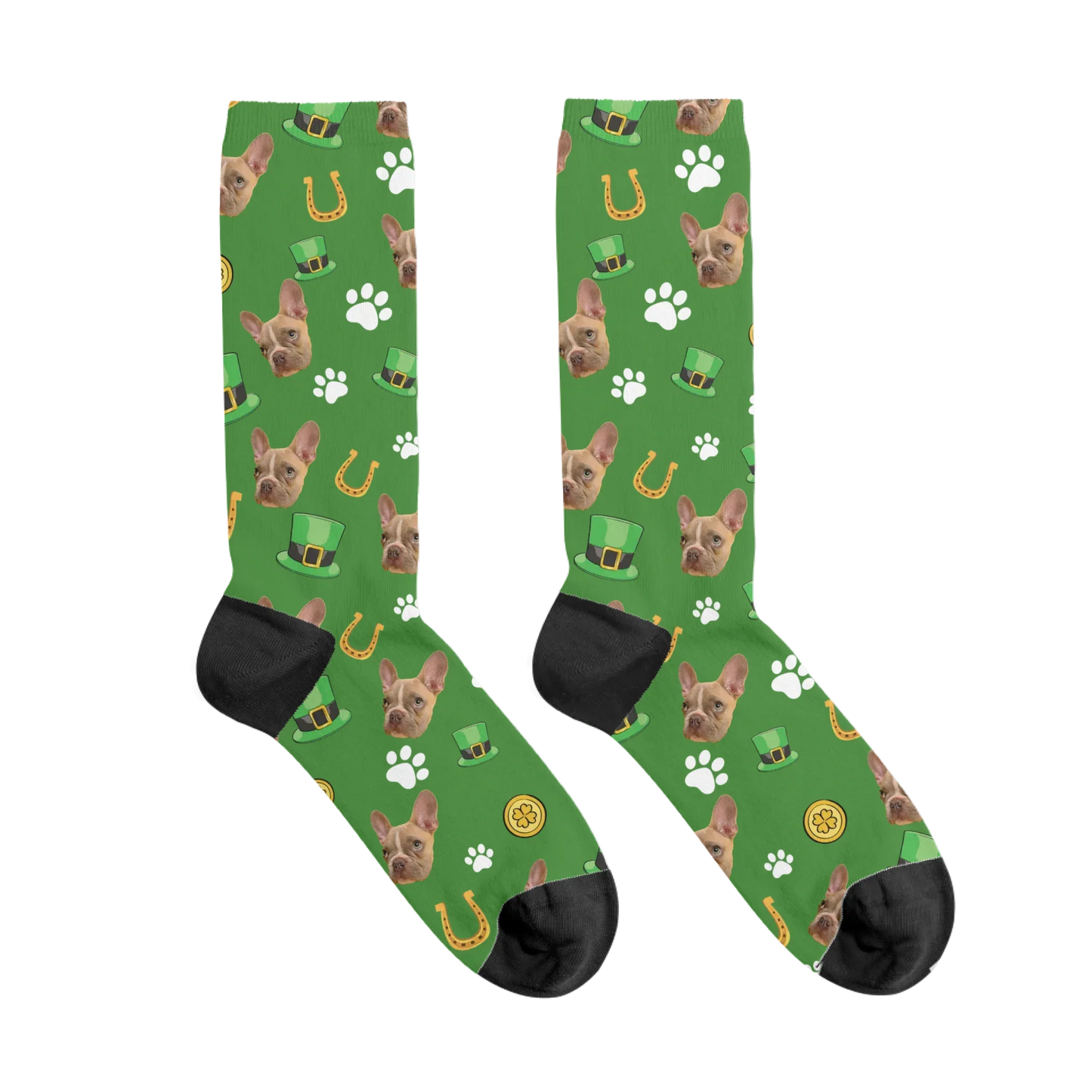 Personalized St. Patrick's Day Pet Face Socks