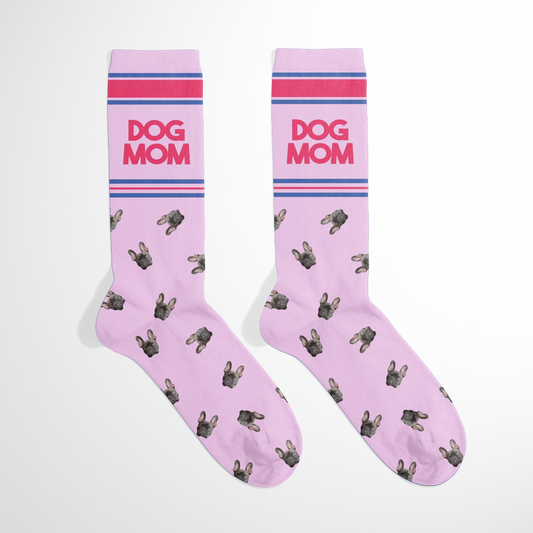 Retro Dog Mom Pet Face Pattern Socks