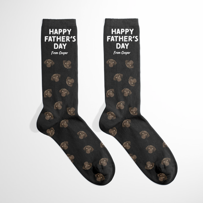 Personalized Father's Day Pet Face Pattern Socks
