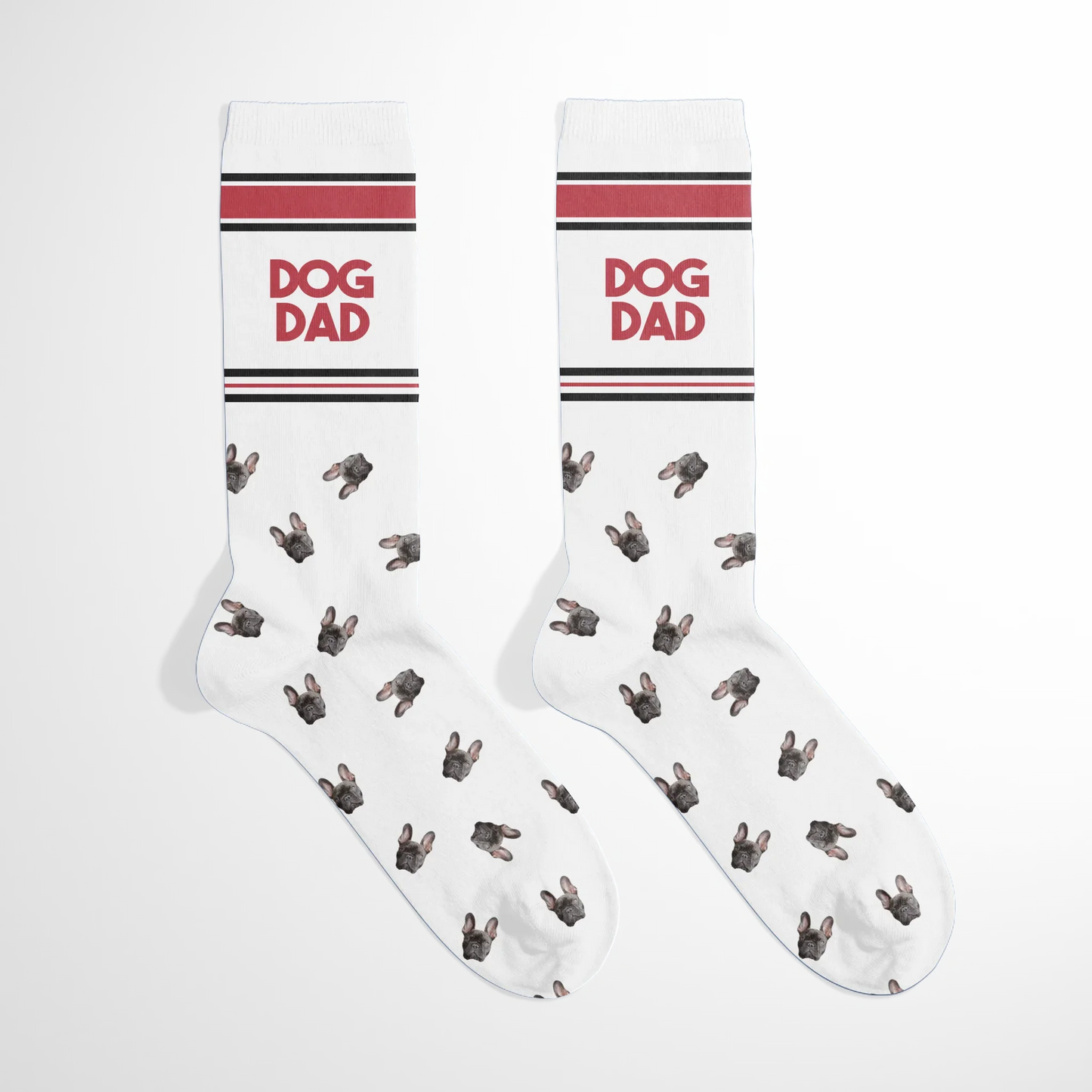 Personalized Retro Dog Dad Pet Face Socks