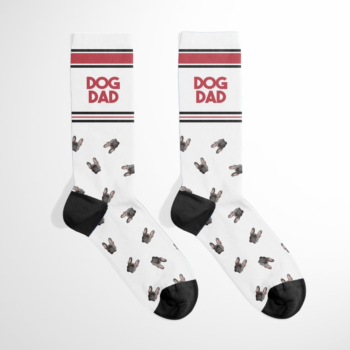 Personalized Retro Dog Dad Pet Face Socks