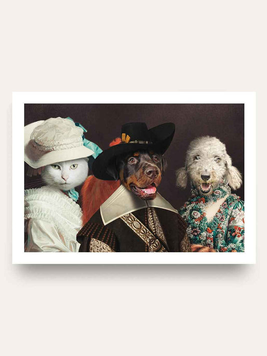 My Fur Lady. The Musketeer & Flower Lady - Custom Pet Portrait