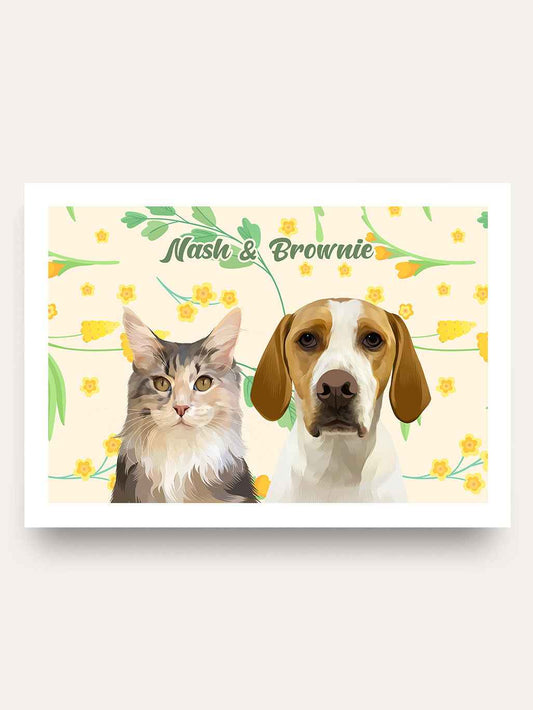 Spring (2 Pets) - Custom Pet Portrait
