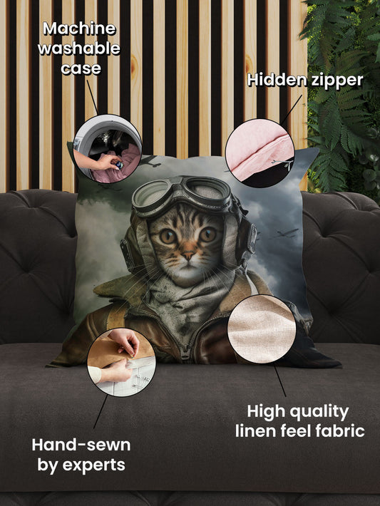 Spitfire Pilot - Custom Pet Cushion