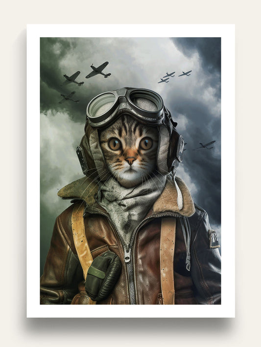 Spitfire Pilot - Custom Pet Portrait