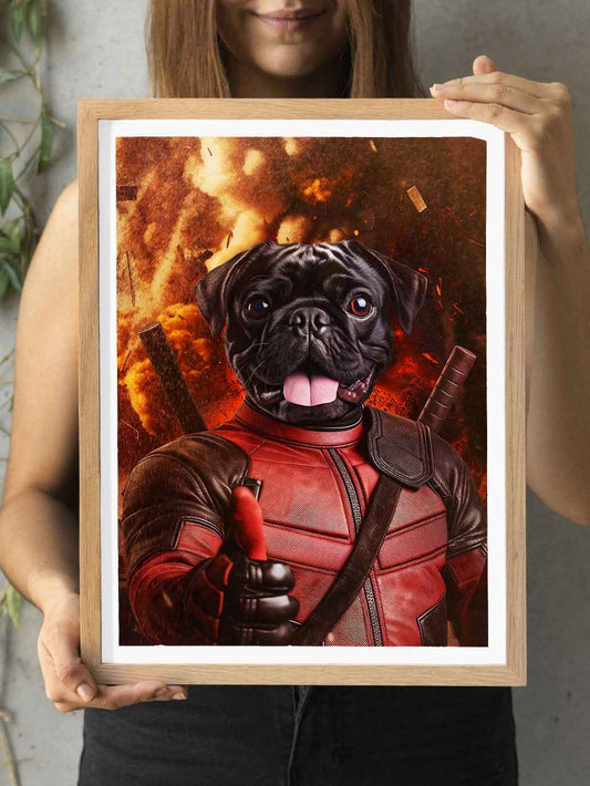 The Crimson Comedian - Custom Pet Portrait