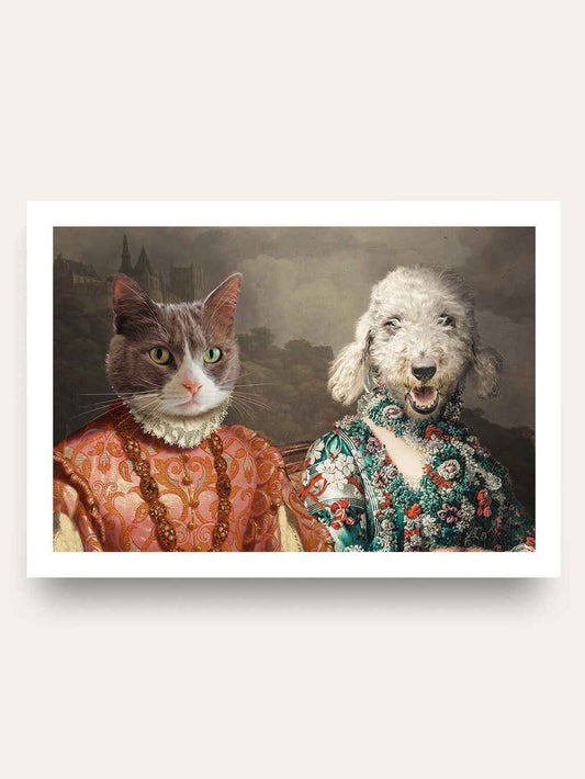 The Duchess & The Flower Lady - Custom Pet Portrait