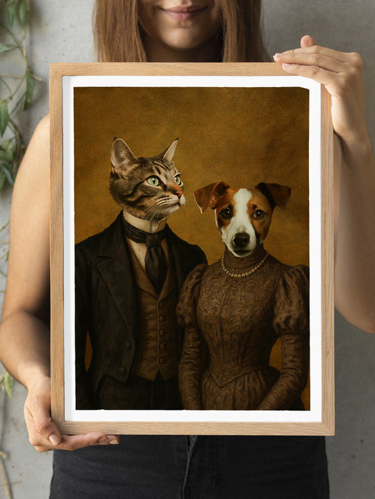 The Victorian Couple - Custom Pet Portrait