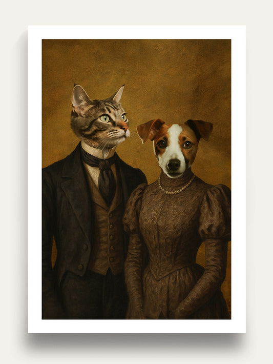 The Victorian Couple - Custom Pet Portrait
