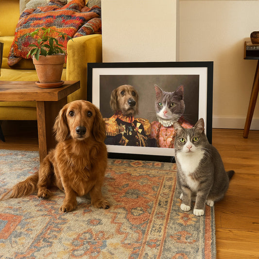 The General & The Duchess  – Custom Vintage Pet Portrait