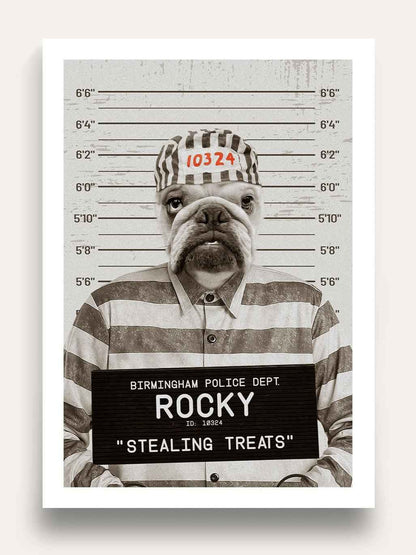 Naughty Pet Mugshot - Custom Pet Portrait