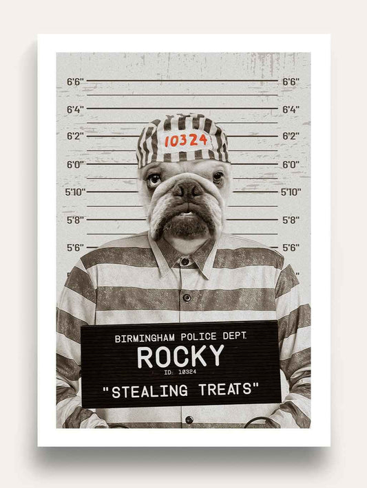 Naughty Pet Mugshot - Custom Pet Portrait