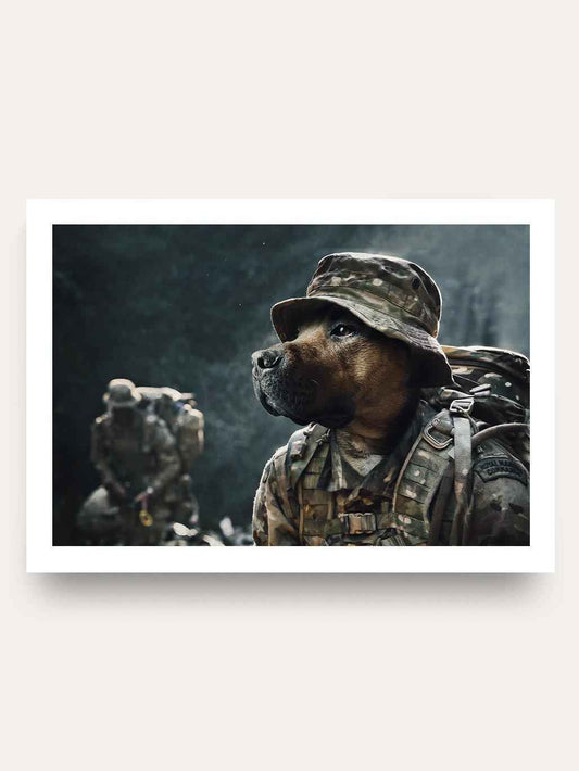 The Commando - Custom Vintage Pet Portrait