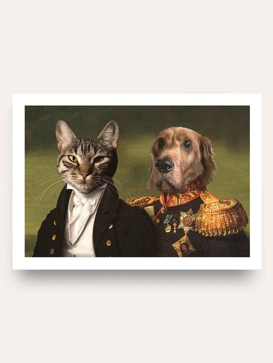 The General & The Baron  – Custom Vintage Pet Portrait